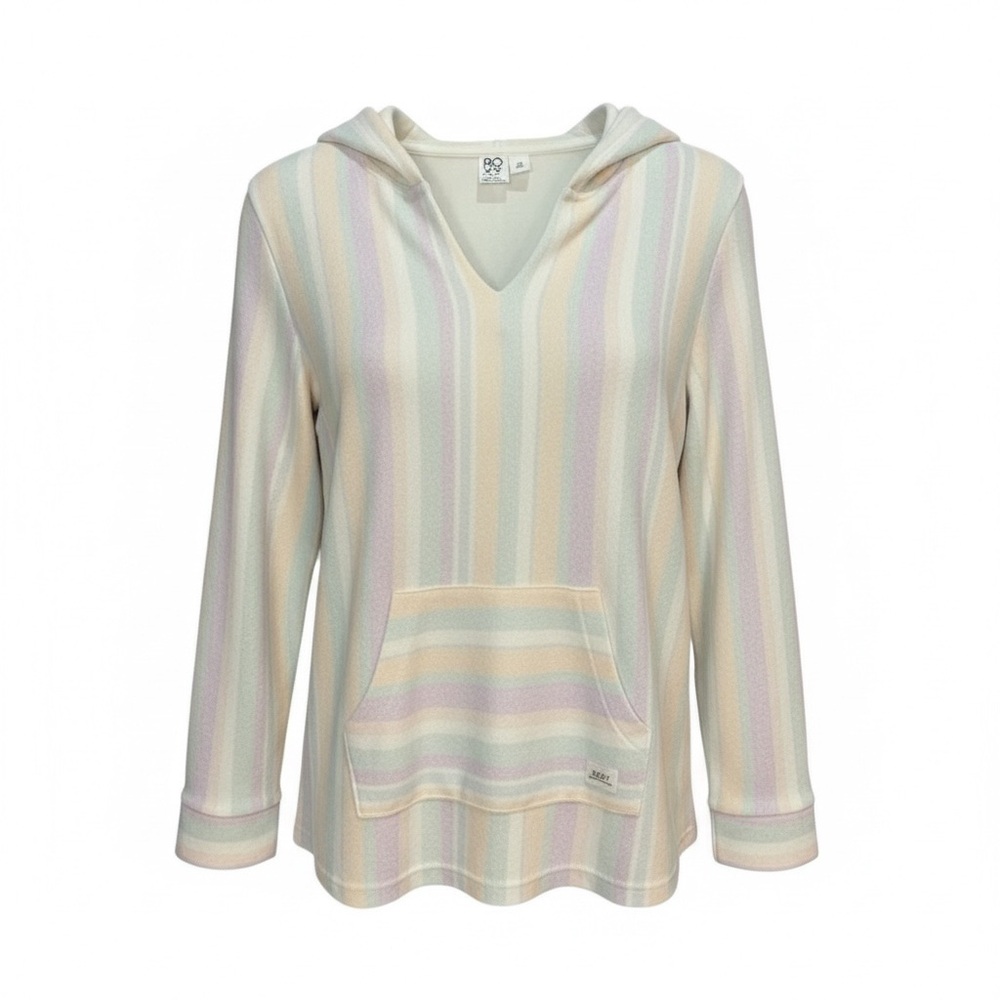 Roxy Multicolor Striped V-Neck Baja Hoodie Girls (18/20)